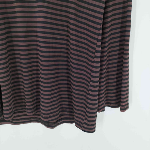 90S MADE IN USA アセテート ウレタン ストレッチ L/S ボーダー カットソー レディース import:M