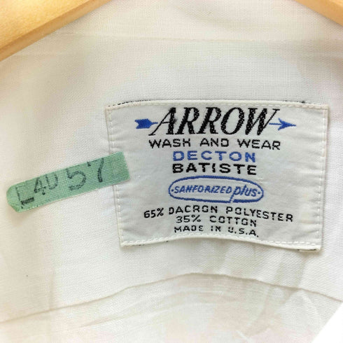 アロー ARROW 80S USA製 S/S シアー シャツ 襟芯 メンズ
