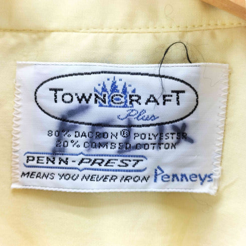ペニーズタウンクラフト PENNEYS TOWNCRAFT 60-70S デカ襟 S/S シャツ 襟芯 メンズ