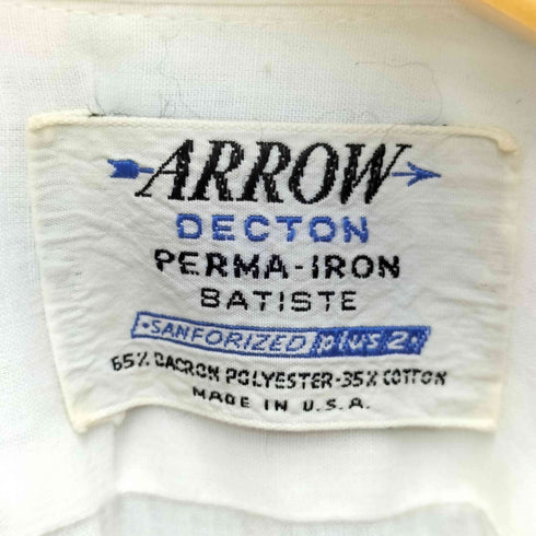 アロー ARROW 80S USA製 S/S シアー シャツ 襟芯 メンズ