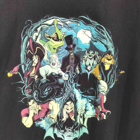 00S ボディ テーマパーク ヴィランズ キャラクター スカル 骸骨 騙し絵 S/S プリント Tシャツ メンズ