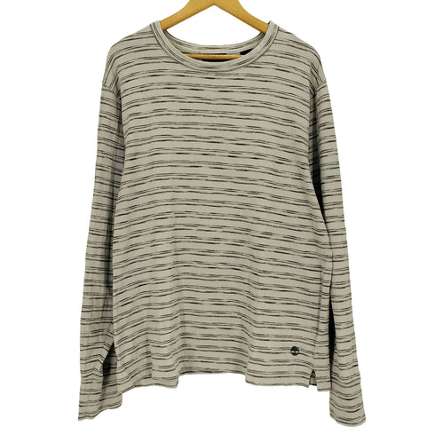 ティンバーランド Timberland 90S~00S かすり ボーダー クルーネック L/S Tシャツ メンズ import:XL