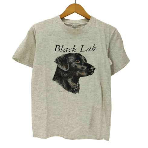 90S USA製 ボディ ブラック ラブラドール ドック プリント S/S Tシャツ 裾袖シングル 霜降り メンズ import:S