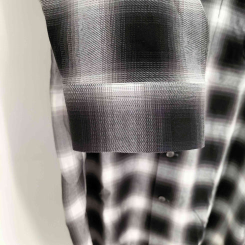 FRONT 11201 Ombre Check Shirt レーヨンオンブレ チェック オープンカラーシャツ メンズ JPN:XL