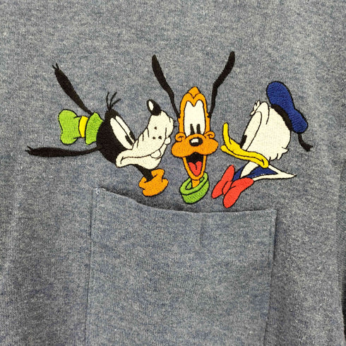 キャラクター刺繍ポケットTシャツ メンズ FREE