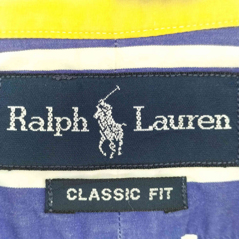 ラルフローレン RALPH LAUREN 90S スモールポニー刺繍 マルチストライプ 長袖シャツ メンズ JPN:L