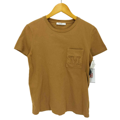 マックスマーラ MAX MARA PAPAIA ロゴ刺繍 クルーネック 半袖Tシャツ レディース import:M