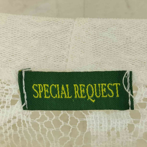 SPECIAL REQUEST スペシャルリクエスト フリンジ フラワー レース シアー ボタンレス カーディガン レディース