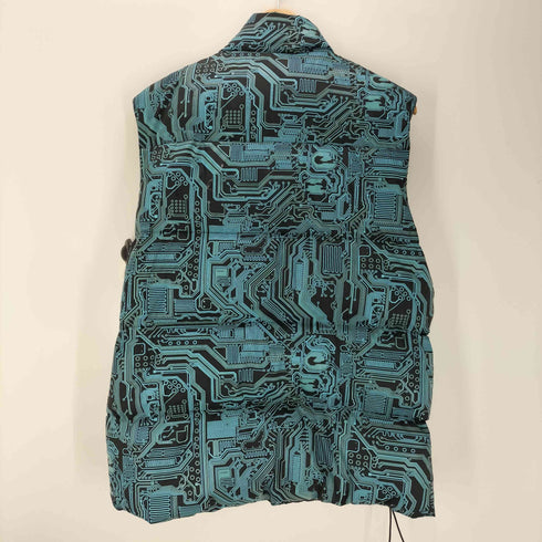 ナイトレイド Nitraid DOWN VEST G NITRAID CIRCUIT 総柄 電子回路 サイバーパンク サーキット ダウン ベスト 裾ドローコード Y2K メンズ import:XL