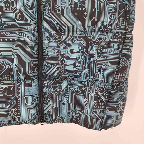 ナイトレイド Nitraid DOWN VEST G NITRAID CIRCUIT 総柄 電子回路 サイバーパンク サーキット ダウン ベスト 裾ドローコード Y2K メンズ import:XL