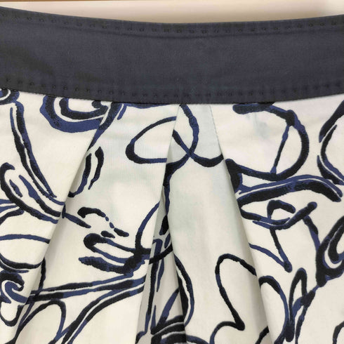 マックスマーラステュディオ MAX MARA STUDIO 総柄 タック ミディ スカート レディース JPN:42
