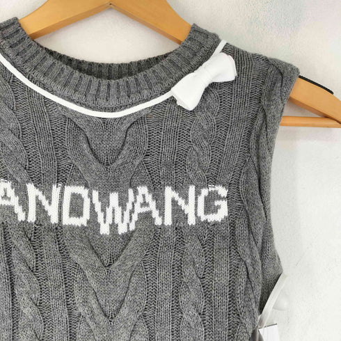 andwang Insignia Ribbon Knit No Sleeve リボンニット ノースリーブトップス レディース FREE