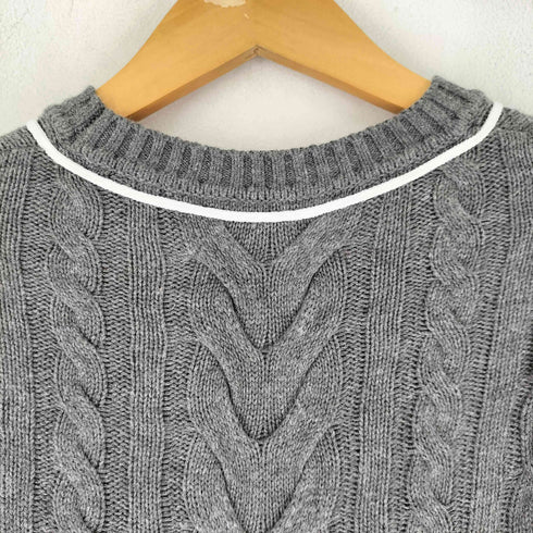 andwang Insignia Ribbon Knit No Sleeve リボンニット ノースリーブトップス レディース FREE