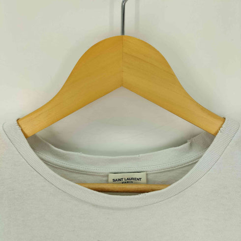 サンローランパリ SAINT LAURENT PARIS USED加工 猫 キャット プリント Tシャツ メンズ import:XS