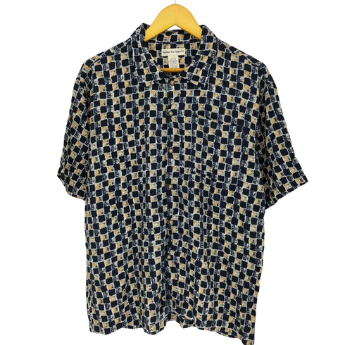 HarborlsleApparel 総柄 レーヨン 半袖シャツ メンズ import:L