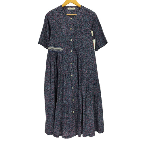 コットンハウスアヤ Cotton House Aya レース ノーカラー 花柄 五分袖 ワンピース レディース JPN:M
