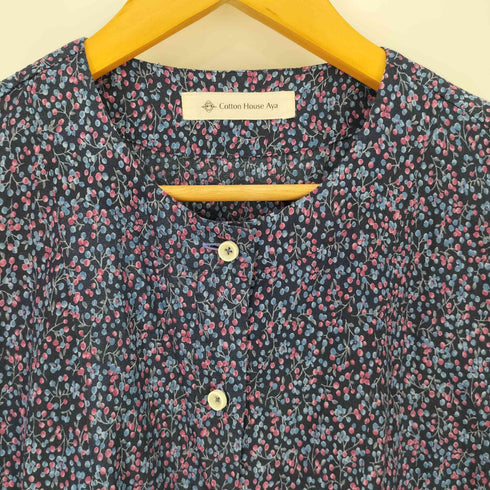 コットンハウスアヤ Cotton House Aya レース ノーカラー 花柄 五分袖 ワンピース レディース JPN:M