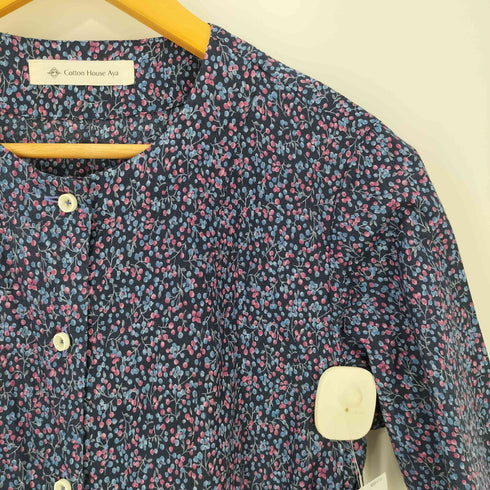 コットンハウスアヤ Cotton House Aya レース ノーカラー 花柄 五分袖 ワンピース レディース JPN:M