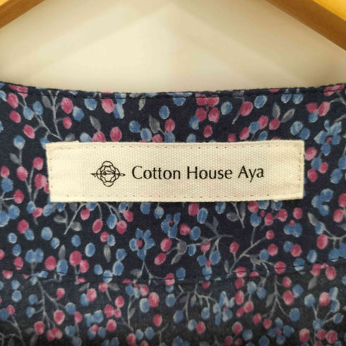 コットンハウスアヤ Cotton House Aya レース ノーカラー 花柄 五分袖 ワンピース レディース JPN:M