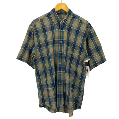 ウールリッチ WOOLRICH 90S ボタンダウン 半袖 チェックシャツ メンズ import:M
