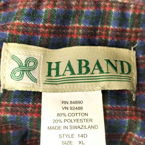 ハバンド HABAND 長袖コットンチェックシャツ メンズ import:XL