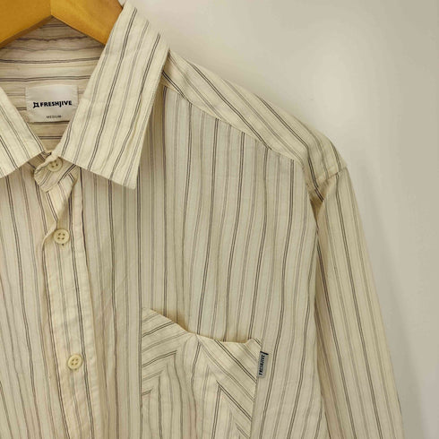 フレッシュジャイブ FRESHJIVE パネル 切り替え ストライプ L/S レギュラーカラー シャツ メンズ import:M