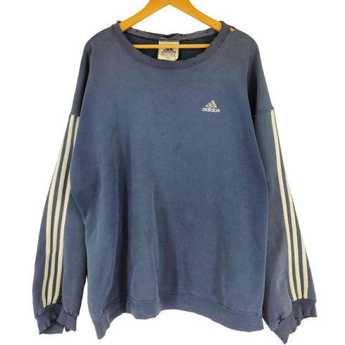 アディダス adidas 90S USA製 ワンポイントロゴ刺繍 スリーストライプ スウェットプルオーバー メンズ JPN:XL