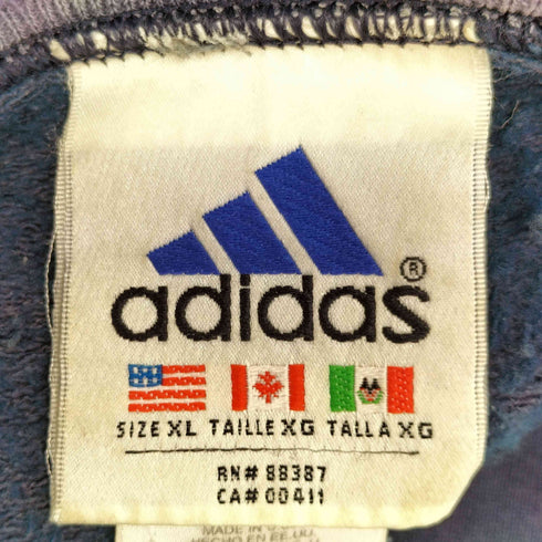 アディダス adidas 90S USA製 ワンポイントロゴ刺繍 スリーストライプ スウェットプルオーバー メンズ JPN:XL