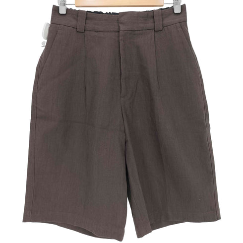 エイチアンドエム H&M 26SS ATELIER コットンリネン タック ハーフパンツ メンズ US:30-31