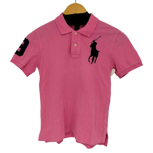 ポロラルフローレン POLO RALPH LAUREN ビッグポニー ナンバリング 鹿の子 半袖ポロシャツ レディース import:S