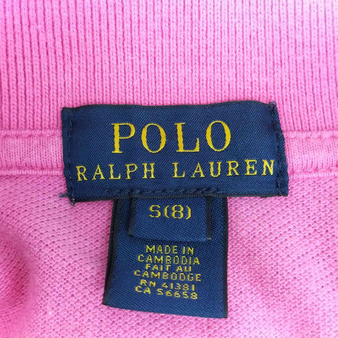 ポロラルフローレン POLO RALPH LAUREN ビッグポニー ナンバリング 鹿の子 半袖ポロシャツ レディース import:S