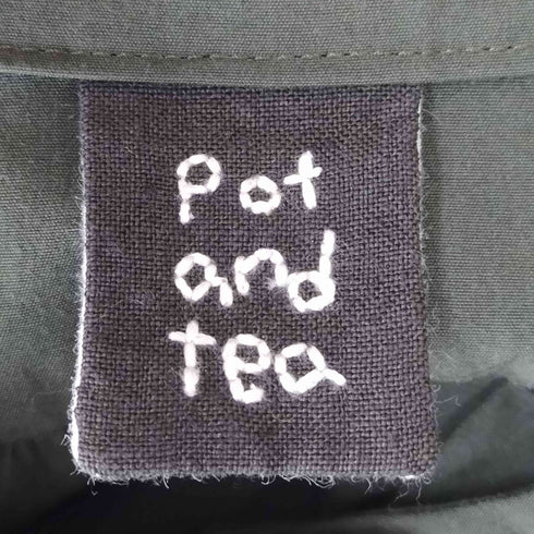 pot and tea ノーカラーロングワンピース無地 レディース