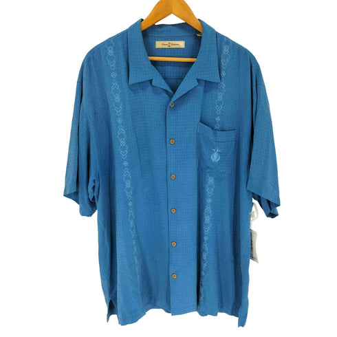 トミーバハマ Tommy Bahama シルク100 オープンカラー 開襟 シャツ メンズ import:XL