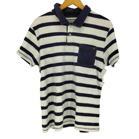 クイックシルバー Quiksilver パイル地 ショートスリーブ ボーダーポロシャツ メンズ JPN:M