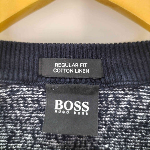 ボスヒューゴボス BOSS HUGO BOSS コットン×リネン クルーネックセーター メンズ import:L