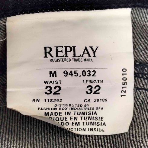リプレイ REPLAY SKAR ストレートデニムパンツ メンズ 32×32