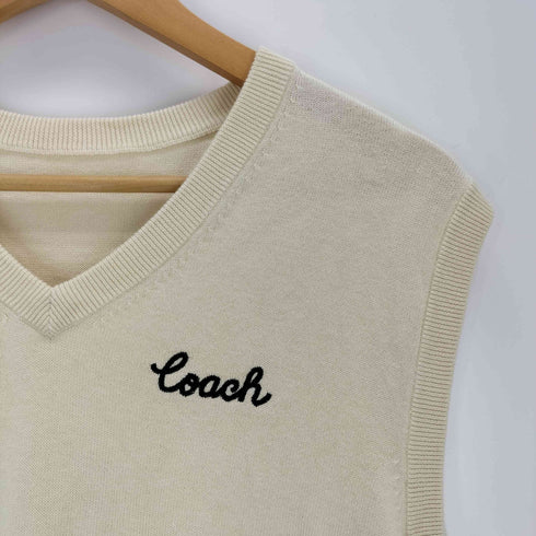 コーチ COACH カシミヤ混 ロゴ刺繍 ニットベスト メンズ