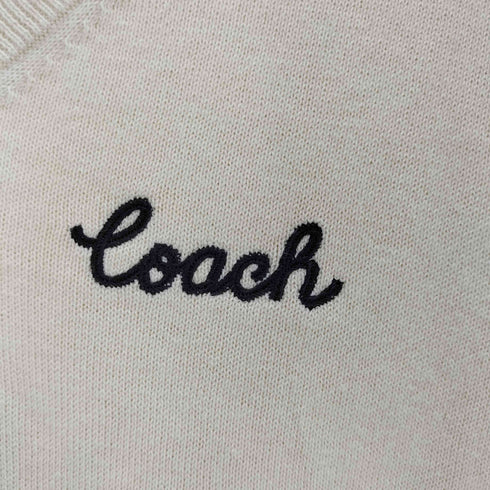 コーチ COACH カシミヤ混 ロゴ刺繍 ニットベスト メンズ