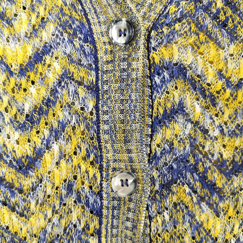 ミッソーニ MISSONI 総柄 透かし編み レーヨンニットカーディガン レディース 40