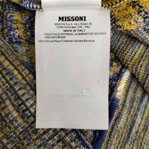 ミッソーニ MISSONI 総柄 透かし編み レーヨンニットカーディガン レディース 40