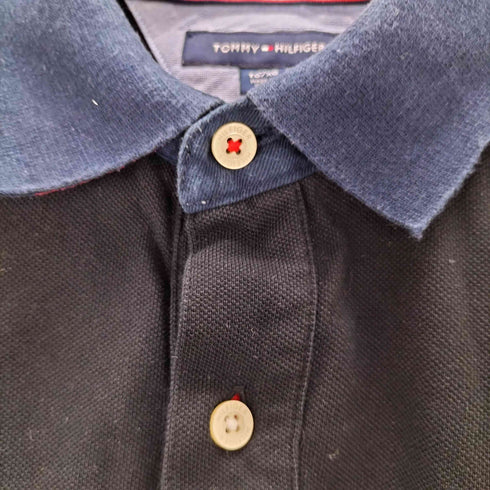 トミーヒルフィガー TOMMY HILFIGER ロゴ刺繍 半袖 ポロシャツ メンズ import:XL