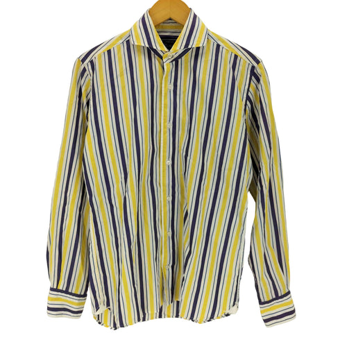 オリアン ORIAN Slim Fit マルチボーダー 長袖シャツ メンズ S
