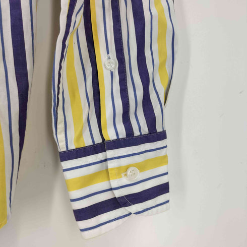 オリアン ORIAN Slim Fit マルチボーダー 長袖シャツ メンズ S