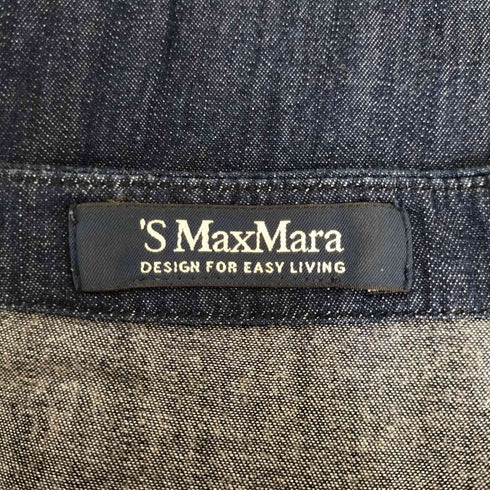 エスマックスマーラ S Max Mara ビジュー装飾 半袖 デニム チュニック レディース