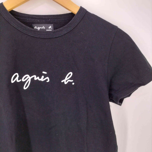 アニエスベー agnes b. PARIS ロゴプリント クルーネックTシャツ レディース JPN:2