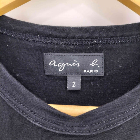 アニエスベー agnes b. PARIS ロゴプリント クルーネックTシャツ レディース JPN:2