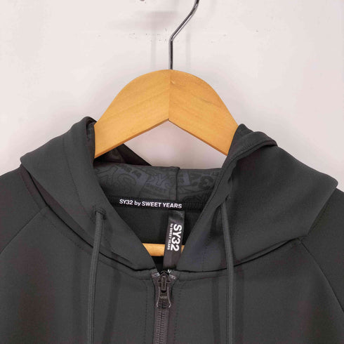 エスワイサーティトゥー SY32 by SWEET YEARS DOUBLE KNIT EMBOSS LOGO ZIP HOODIE / ジップアップ フーディー メンズ JPN:M