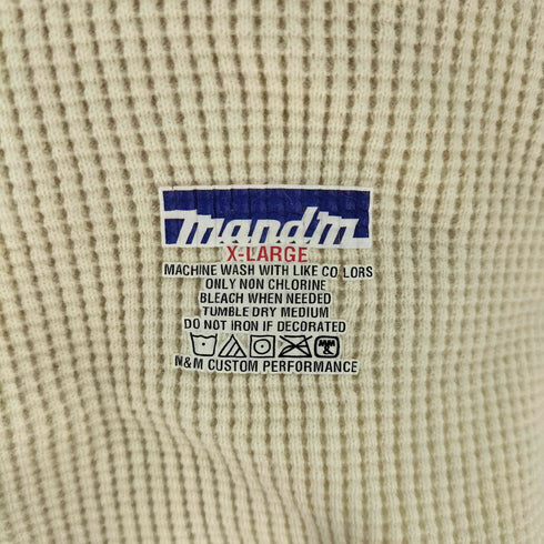 エムアンドエム M&M バックプリント ワッフル サーマルカットソー メンズ JPN:XL