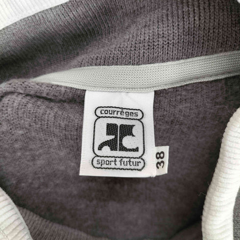 クレージュ courreges ロゴ刺繍 ハーフジップ スリット スウェット レディース 38