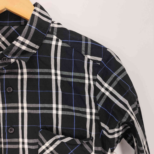 シワ加工 レギュラーカラーチェックシャツ メンズ JPN:M